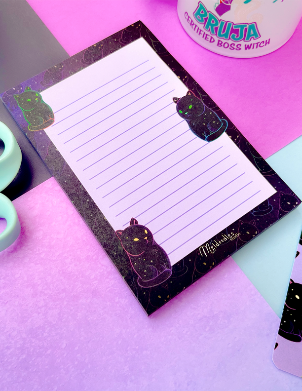 Cosmic Kitty Notepad By Meldoodles
