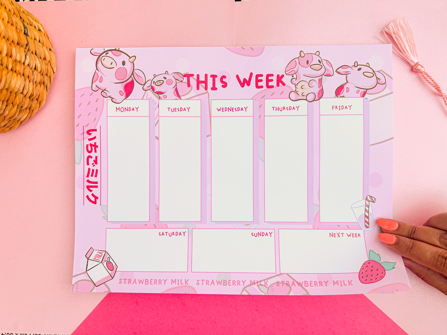 Strawberry Cow Weekly Planner by Meldoodles