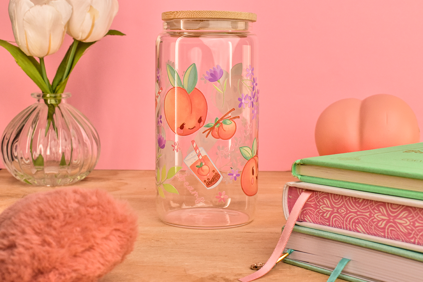 Just Peachy Glass Tumbler