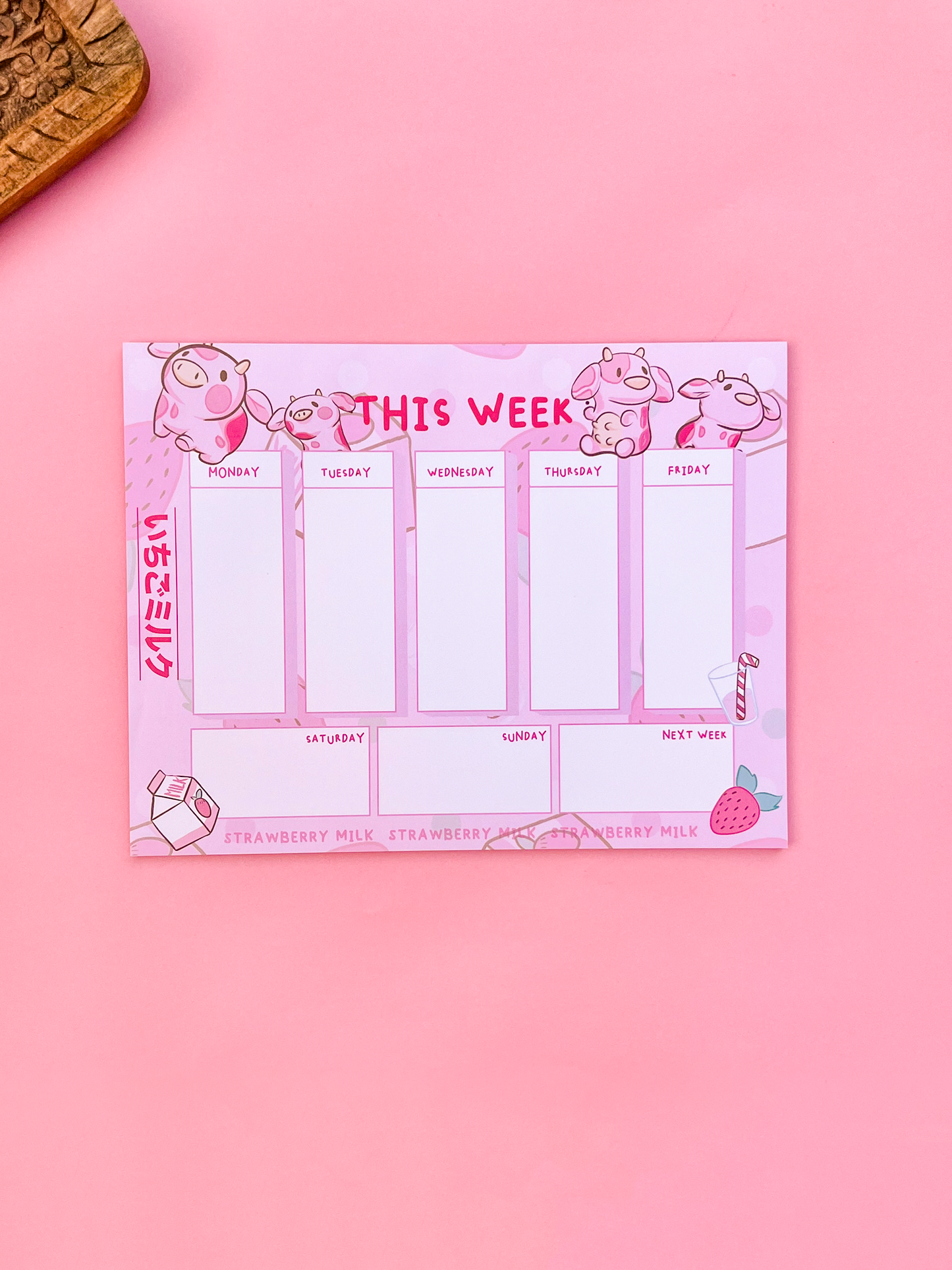 Strawberry Cow Weekly Planner by Meldoodles