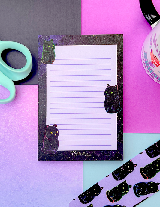 Cosmic Kitty Notepad By Meldoodles