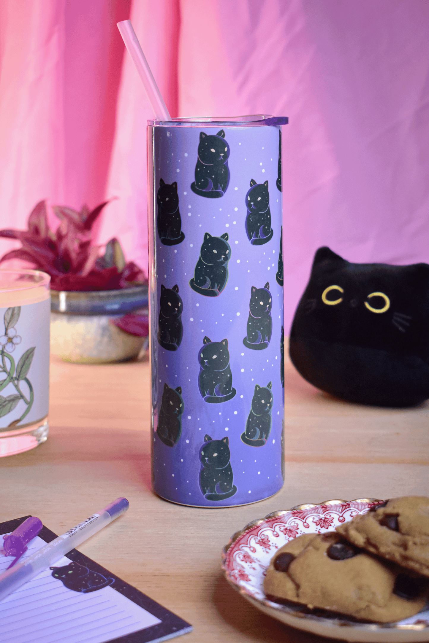 Cosmic Kitty Skinny Tumbler