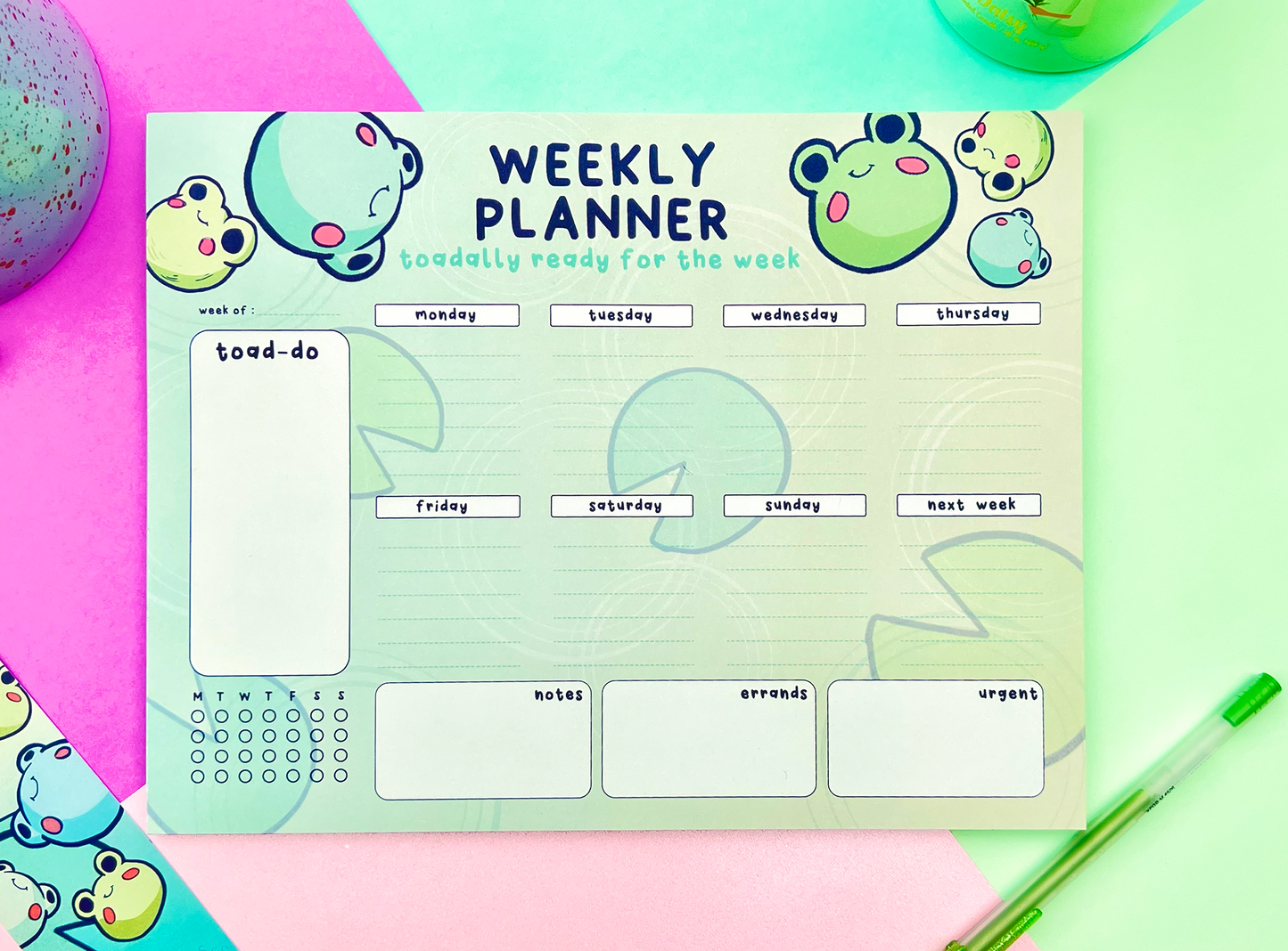 Froggy Weekly Planner by Meldoodles