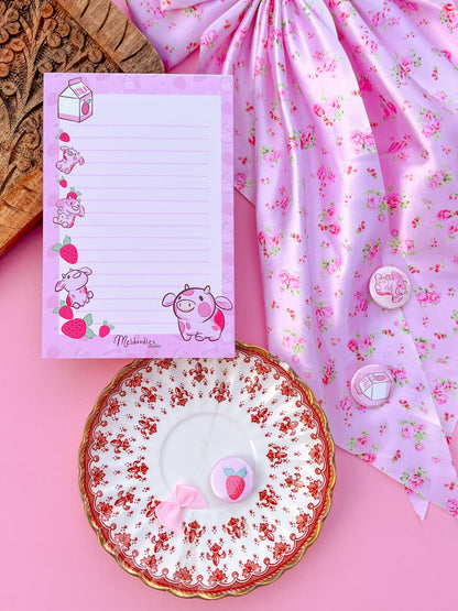 Strawberry Cow Large Stationery Gift Set By Meldoodles