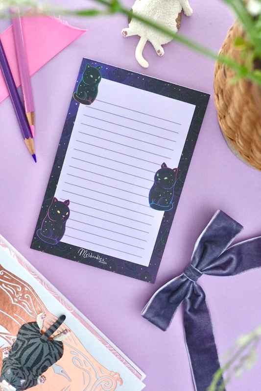 Cosmic Kitty Notepad By Meldoodles
