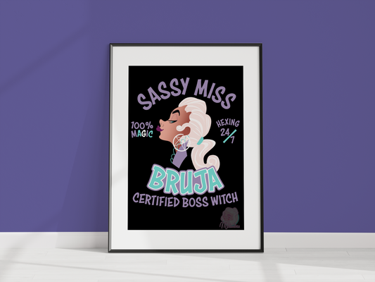 Sassy Miss Bruja11 x 17in Art Print By Meldoodles