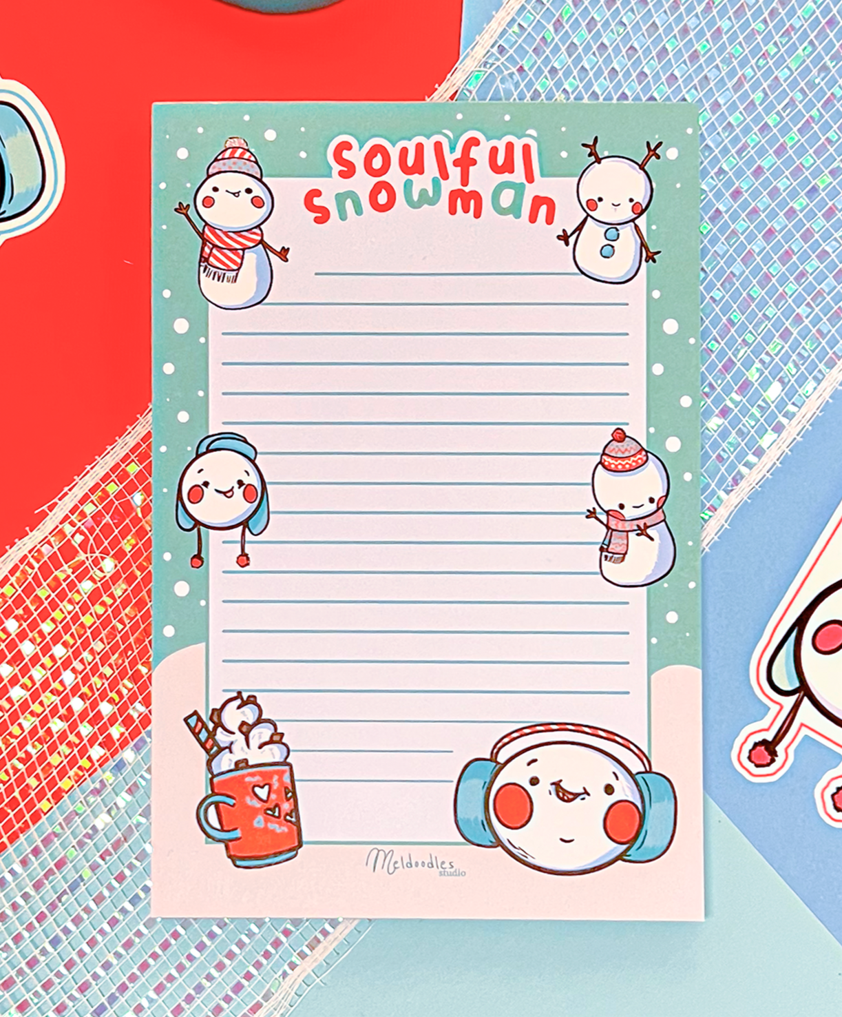 Soulful Snowman Notepad By Meldoodles