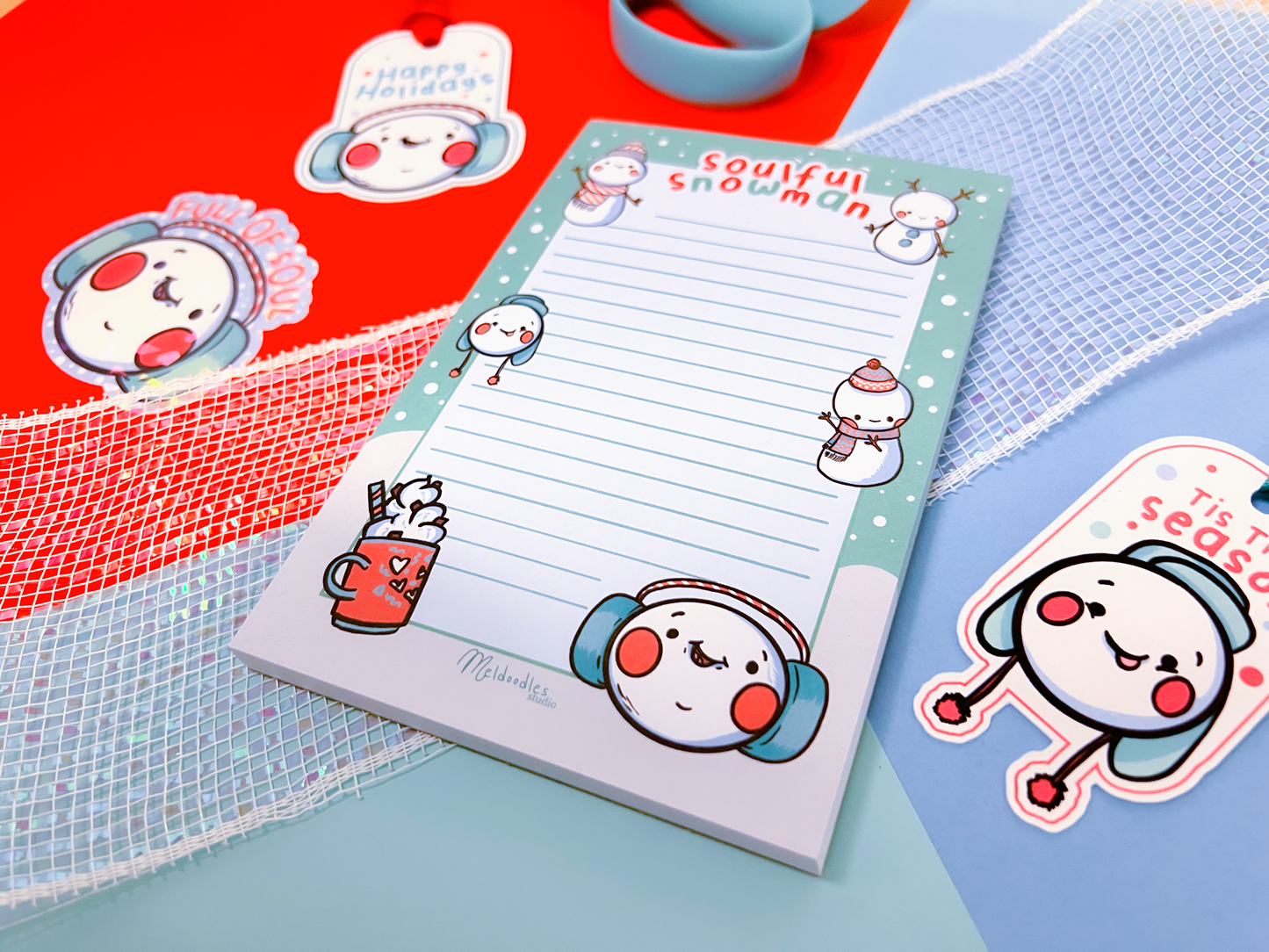 Soulful Snowman Notepad By Meldoodles