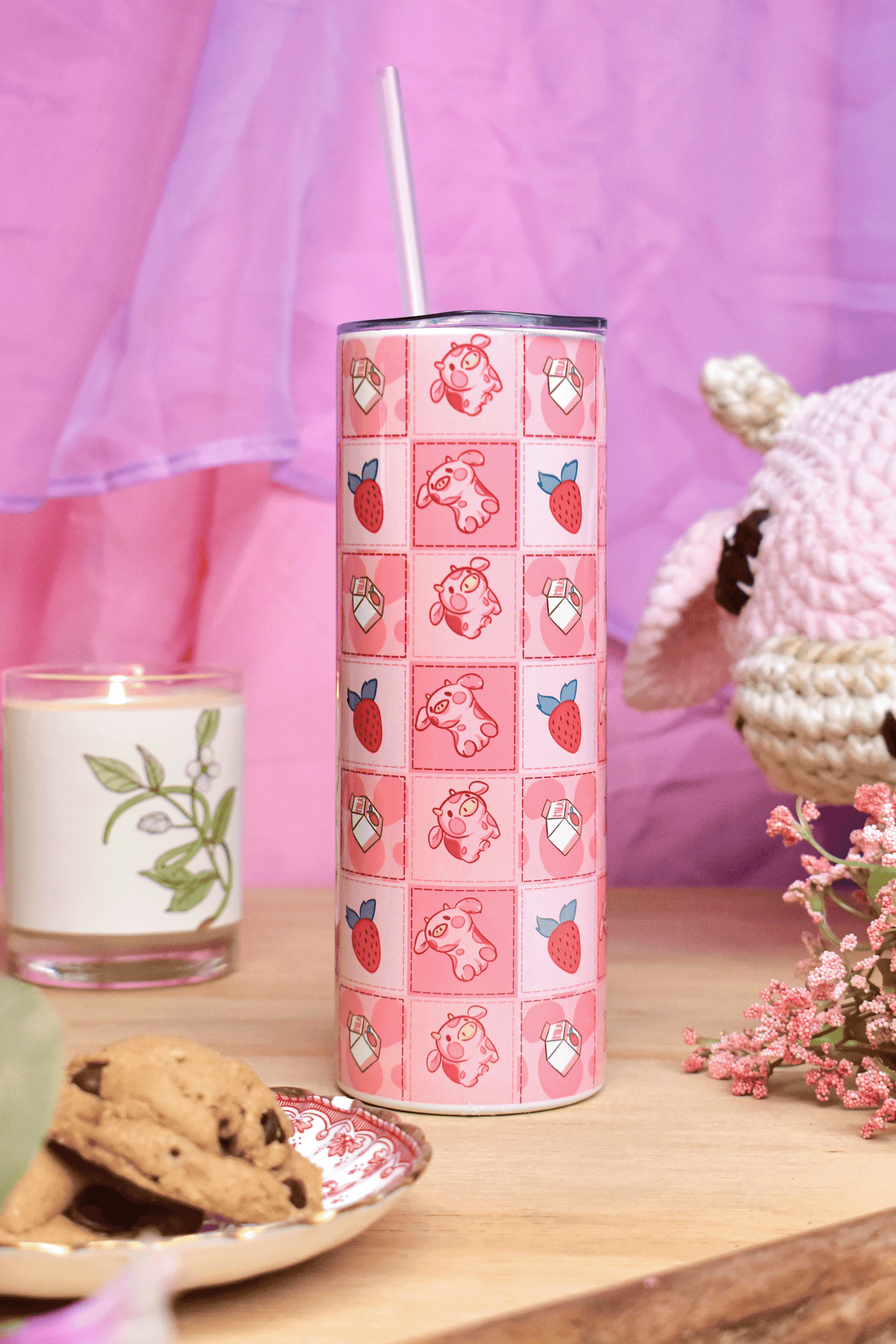 Strawberry Cow Skinny Tumbler