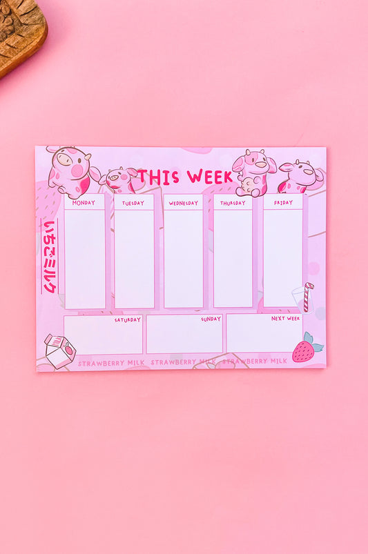 Strawberry Cow Weekly Planner by Meldoodles